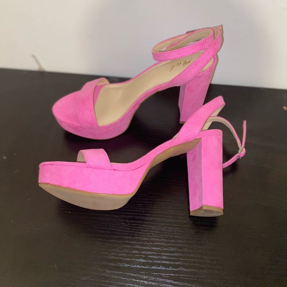 Vibrant hot Pink Ankle Strap Heels